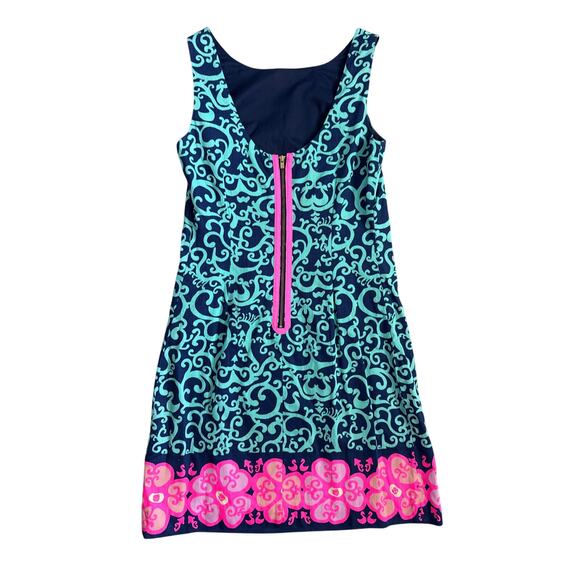 Lilly Pulitzer Delia Shift Dress Fountain Hopping Engineered Floral Size 00 - Picture 10 of 11